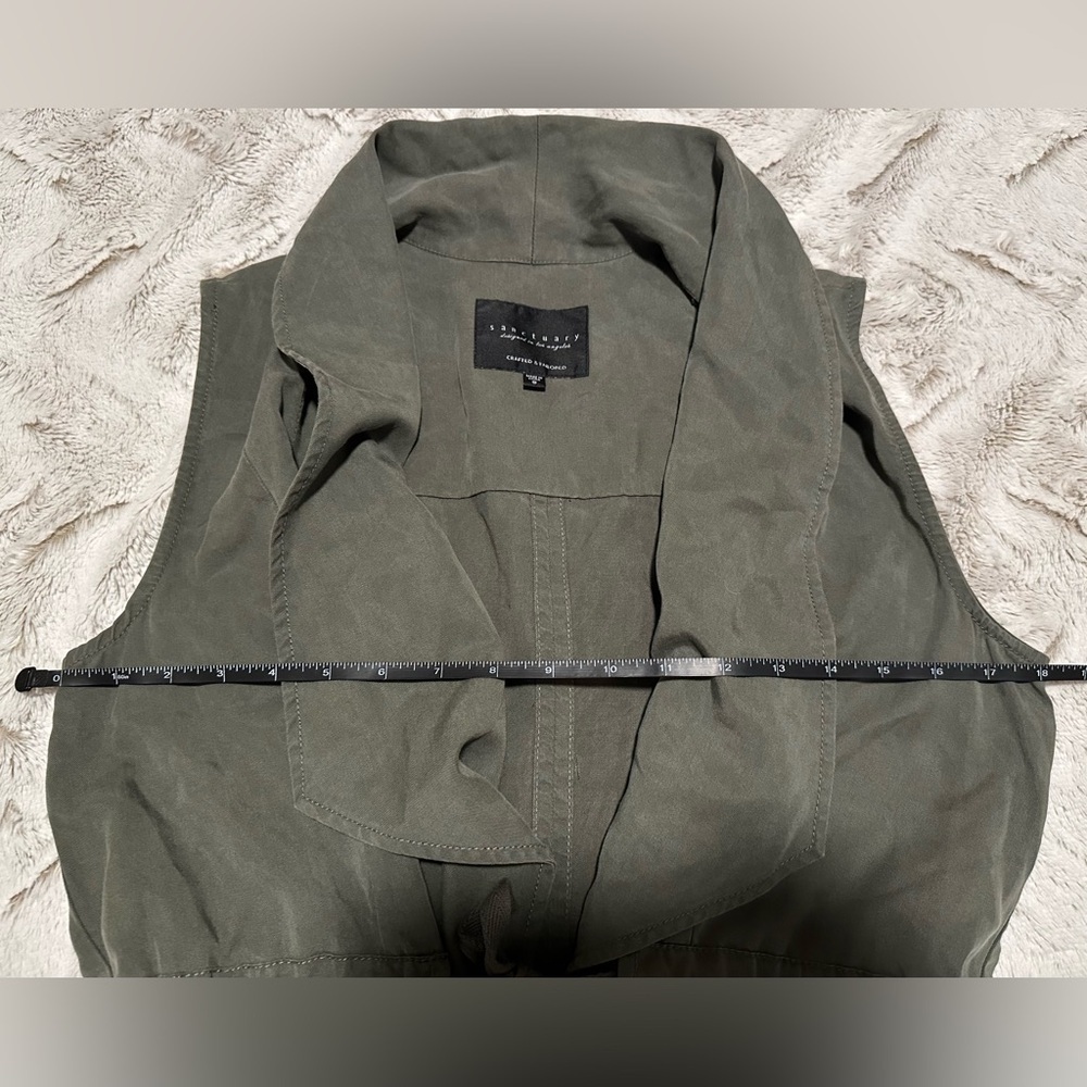 Sanctuary Olive Green Open Front Utility Vest - Picture 4 of 8